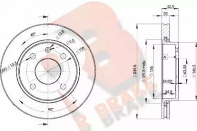 R BRAKE 78rbd21064 -  Тормозной диск